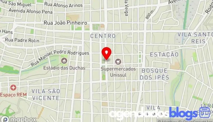 mapa de Azuleno Farmácia de Manipulação Farmácia, Homeopatia, Loja de vitaminas e suplementos em Alfenas