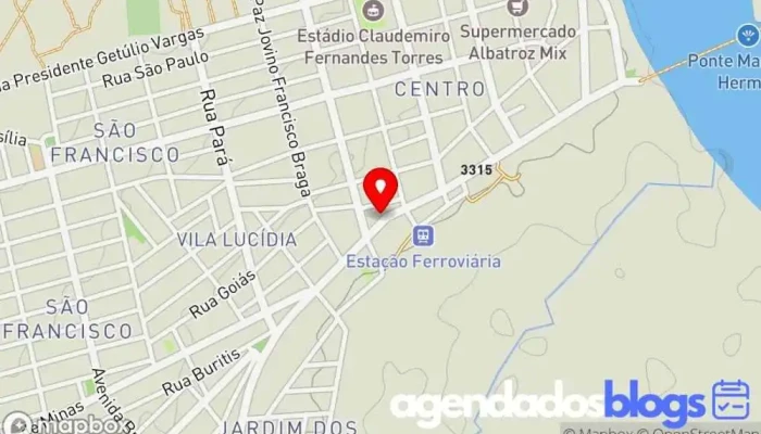 mapa de Drogaria e Perfumaria Cristina Farmácia, Empresa farmacêutica em Buritizeiro