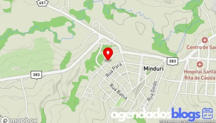 mapa de Drogaria Ferreira Farmácia em Minduri