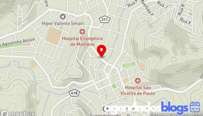 mapa de Drogaria Manipular Drogaria, Empresa farmacêutica em Mantena