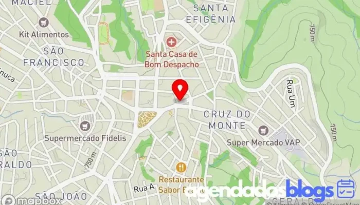 mapa de Drogaria Santa Maria Bondespachense Farmácia, Drogaria, Farmácia de homeopatia, Farmácia de medicamentos orgânicos, Perfumaria em Bom Despacho