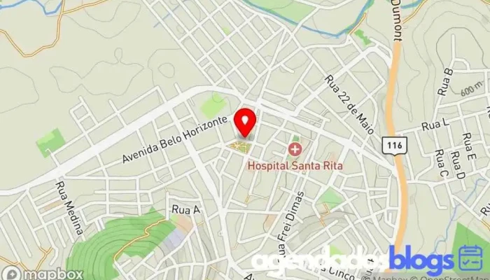 mapa de Drogaria Santa Rita Farmácia, Drogaria, Loja de medicamentos fitoterápicos, Farmácia de medicamentos orgânicos em Medina