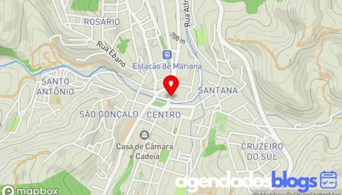 mapa de Drogaria São Geraldo Drogaria, Farmácia em Mariana