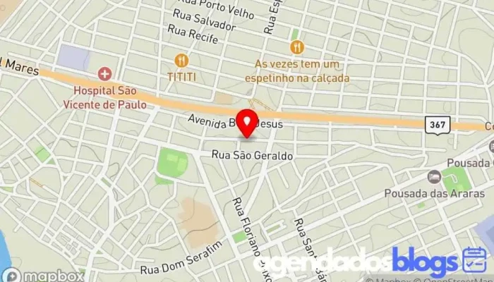 mapa de Drogaria Saúde Drogaria, Farmácia em Araçuaí