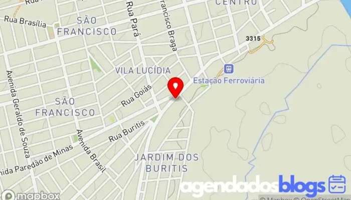 mapa de Drogaria Uai Minas/Rede Inova Drogaria, Farmácia em Buritizeiro
