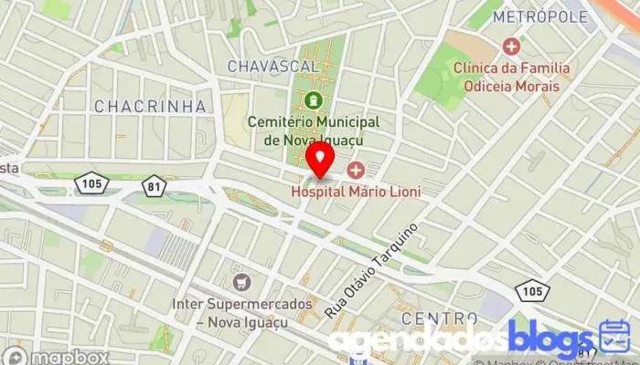 mapa de Drogarias Pacheco Drogaria em Nova Iguaçu
