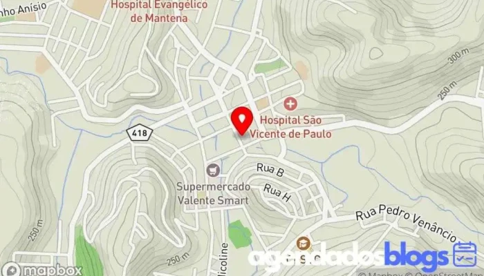 mapa de Drogas Minas Drogaria, Farmácia em Mantena