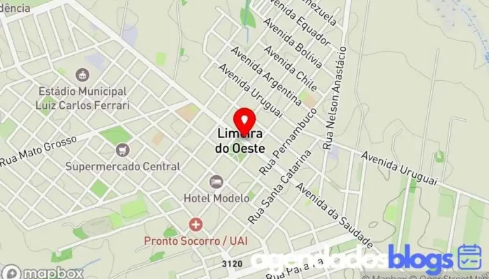 mapa de Hiper Popular Drogarias Empresa farmacêutica em Limeira do Oeste