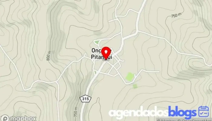 mapa de Onça de Pitangui/MG Atração turística em MG